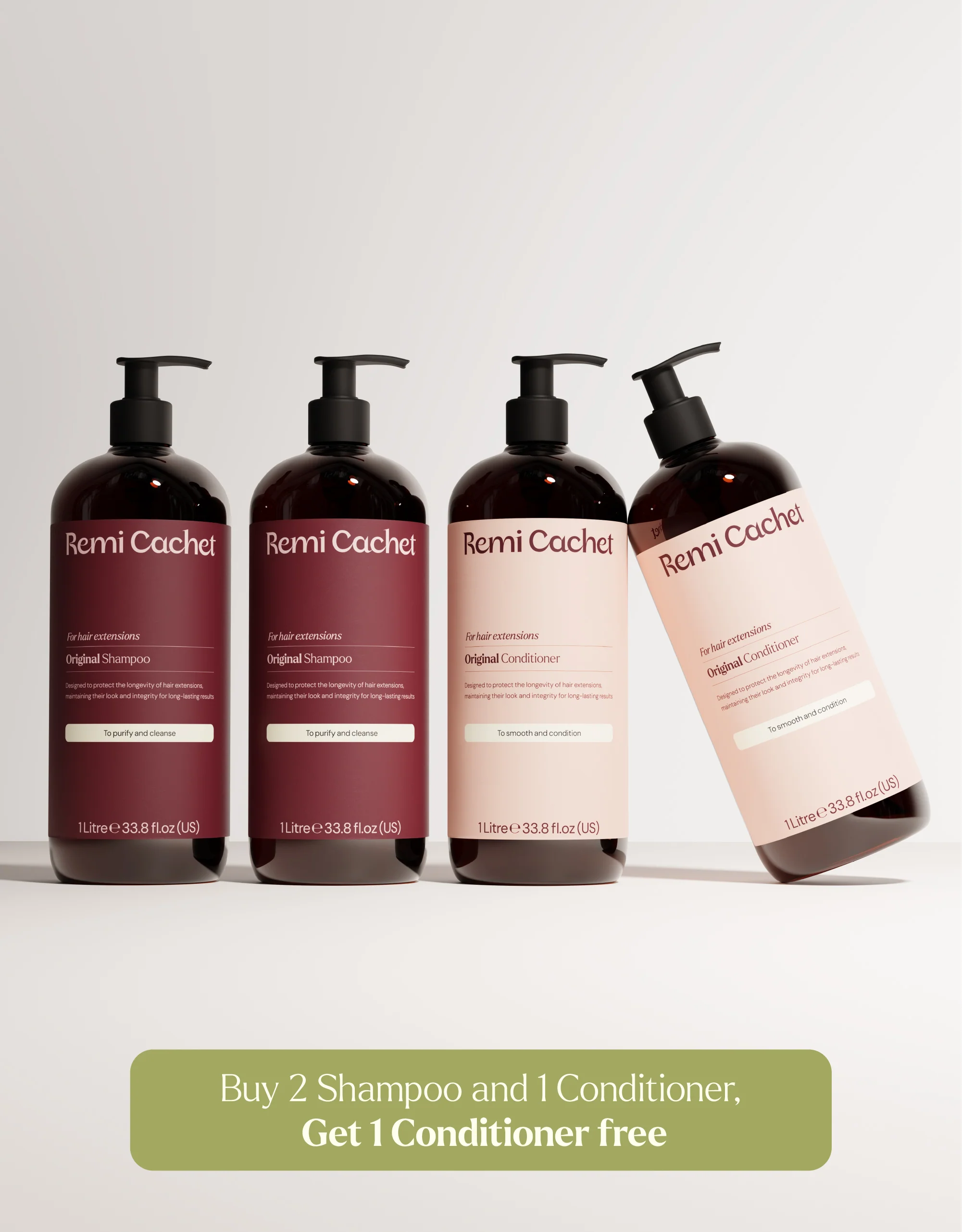 1 Litre Shampoo & Conditioner 4-Pack Bundle